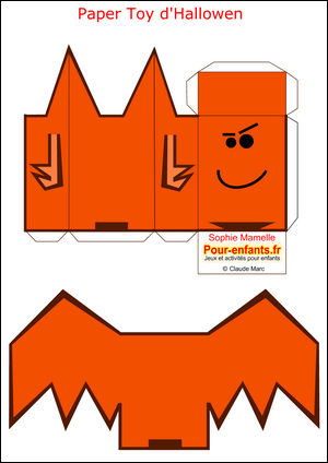 Paper toy Halloween à imprimer gratuit chauve souris